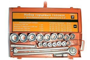 39833 Набор головок грузовой 20 пр.3/4" 19-50мм.АВТОДЕЛО