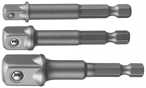 912003 Набор переходников для механизированного инструмента 1/4",3/8",1/2"DR*1/4"HDR, 3 предмета OMBRA